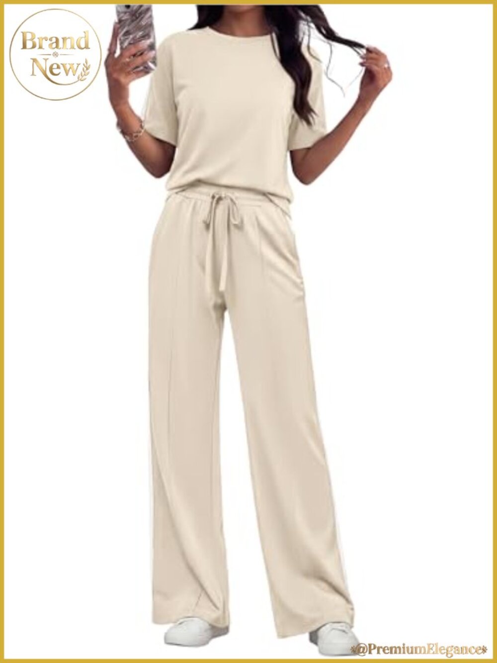 PRETTYGARDEN Women's 2 Piece Summer Sweatsuit Wide Leg Lounge Set